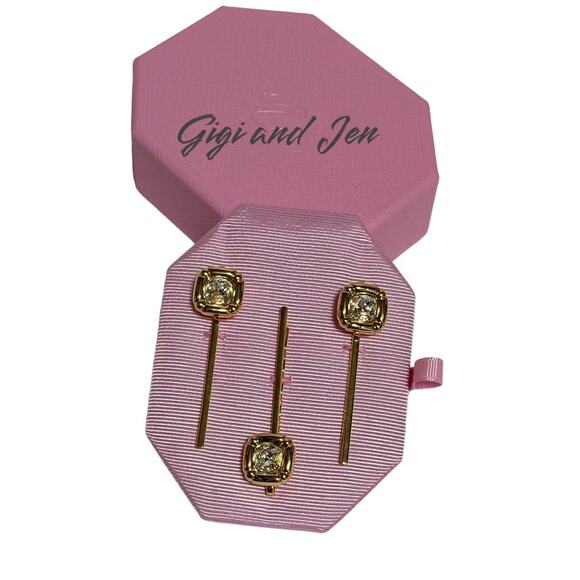 Swarovski Dulci Crystal Gold plated 3-Piece Hairpin Set main image 3